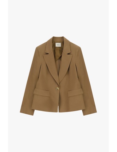 Blazer de um só peito com bolsos com aba Dixie