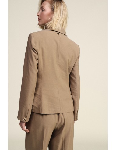 Blazer de um só peito com bolsos de aba Dixie