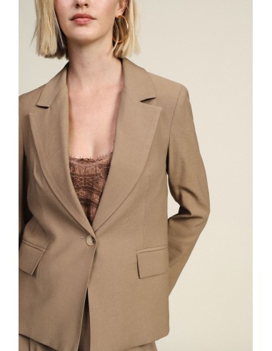 Blazer de abotoamento simples com bolsos com aba Dixie