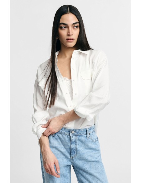 Camisa Regular-Fit com Bolsos Frontais Please