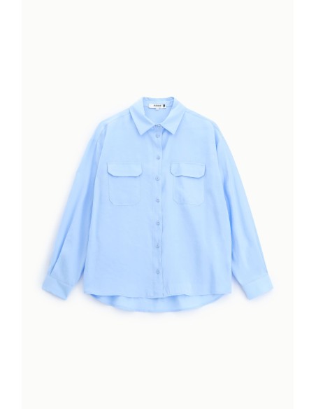 Camisa regular-fit com bolsos frontais Please