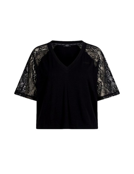 T-shirt com detalhes em renda Liu Jo