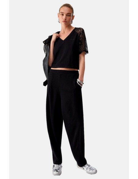 T-Shirt Con Dettagli In Pizzo Liu Jo - Vestiti Firmati Life Smiles