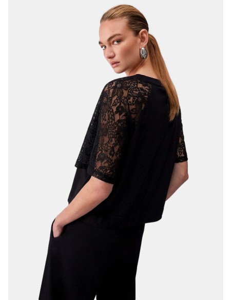 T-shirt com detalhes em renda Liu Jo