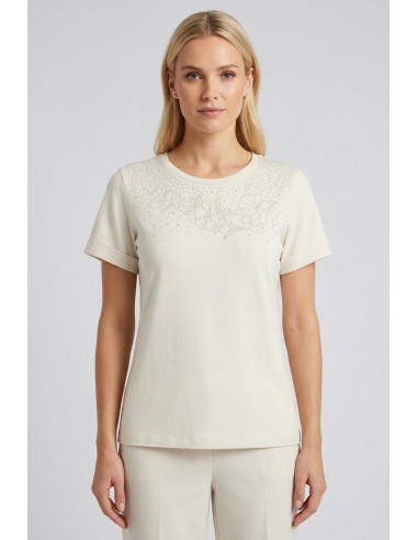 T-Shirt Con Strass E Ricamo Floreale Liu Jo - Vestiti Firmati Life ...