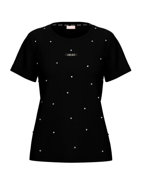 T-Shirt Con Strass Liu Jo - Vestiti Firmati Life Smiles