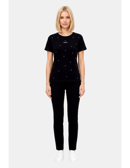 T-Shirt Con Strass Liu Jo - Vestiti Firmati Life Smiles
