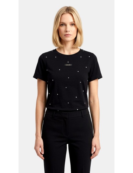 T-Shirt Con Strass Liu Jo - Vestiti Firmati Life Smiles