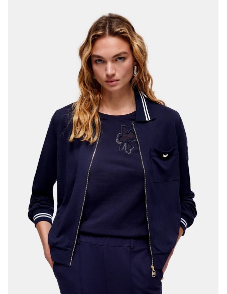 Felpa Interlock Con Zip Liu Jo - Vestiti Firmati Life Smiles