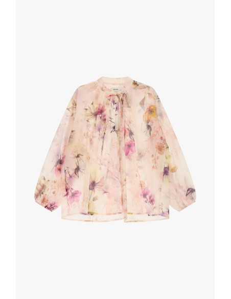 Blusa Ampla Com Estampa Floral E Mangas Amplas Dixie