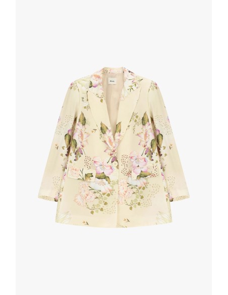 Blazer com estampa floral e bolsos frontais Dixie