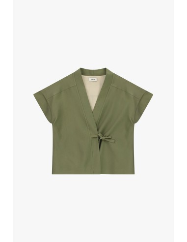 Casaco-camisa curto com mangas kimono Dixie