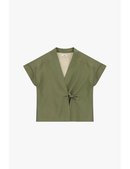 Casaco-camisa curto com mangas kimono Dixie