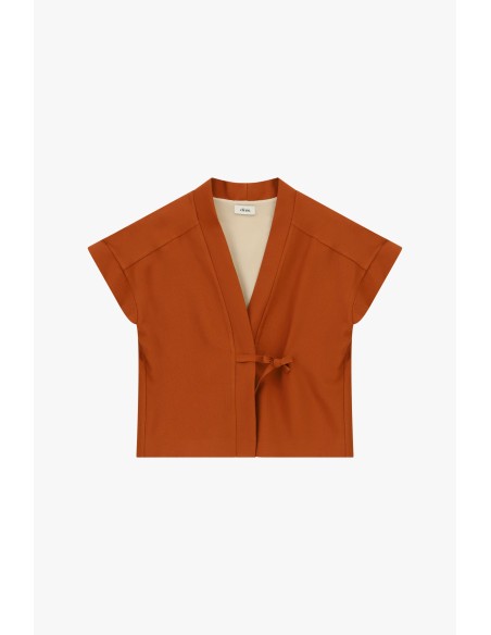 Jaqueta-camisa curta com mangas kimono Dixie