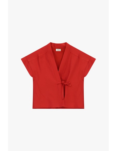 Casaco-Camisa Curto Com Mangas Kimono Dixie