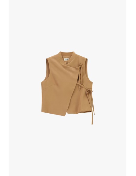 Casaco sem mangas com fecho com laços laterais Dixie