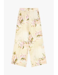 Calças Palazzo com Estampa Floral e Cintura Alta Dixie