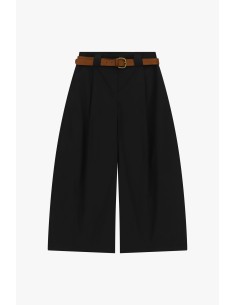 Calças palazzo culotte de cintura alta com cinto Dixie 2