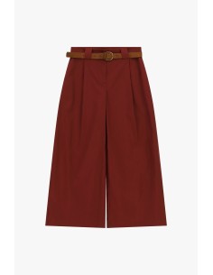 Calças palazzo culotte de cintura alta com cinto Dixie