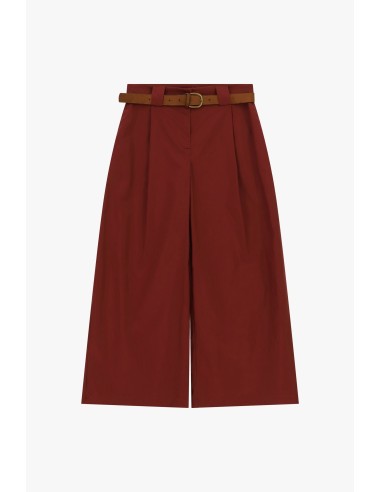 Calças palazzo culotte de cintura alta com cinto Dixie