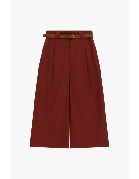 Calças palazzo culotte de cintura alta com cinto Dixie