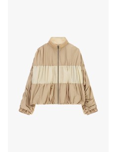 Bomber curto com painel frontal em contraste Dixie