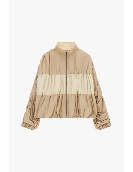 Bomber curto com painel frontal em contraste Dixie