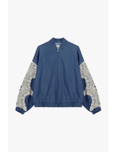 Bomber Com Mangas Trabalhadas E Fecho Frontal Dixie