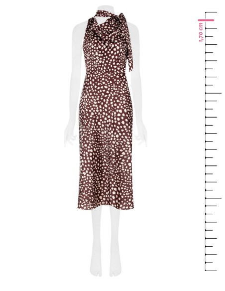 Vestido Midi em Cetim com Decote em V e Laço Rinascimento