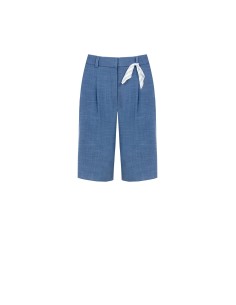 Bermuda em tecido chambray com pinças Rinascimento 2