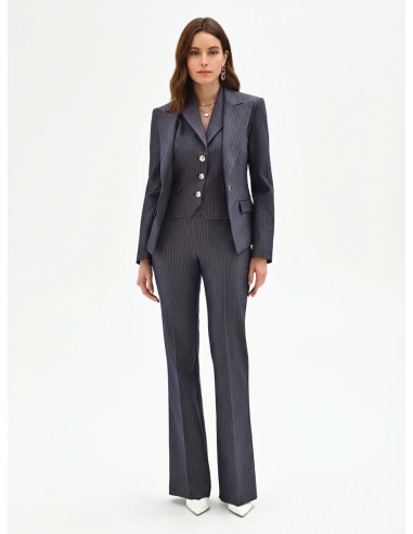 Giacca Blazer Sfiancata In Tessuto Tecnico A Righe Rinascimento - V...