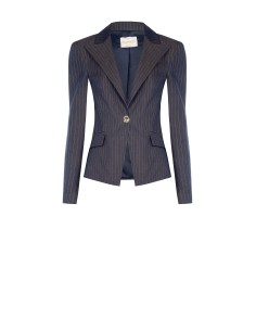 Giacca Blazer Sfiancata In Tessuto Tecnico A Righe Rinascimento - V... 2