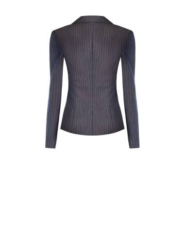 Giacca Blazer Sfiancata In Tessuto Tecnico A Righe Rinascimento - V...