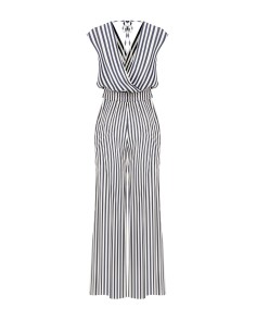 Tuta Intera Palazzo In Misto Viscosa A Righe Con Doppio Scollo A V ... 2