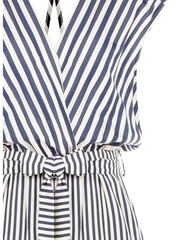 Tuta Intera Palazzo In Misto Viscosa A Righe Con Doppio Scollo A V ...