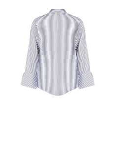 Camicia In Misto Viscosa A Righe Con Maxi Polsini E Bottoni A Scomp... 2