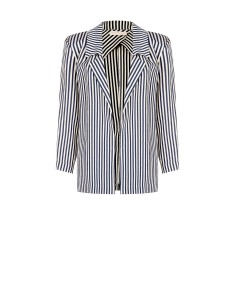Blazer largo e aberto em mistura de viscose às riscas Rinascimento