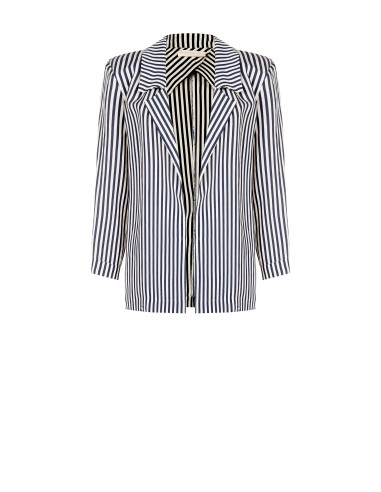 Giacca Blazer Ampia E Aperta In Misto Viscosa A Righe Rinascimento ...