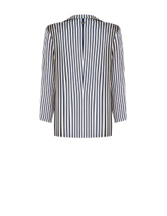 Blazer largo e aberto em mistura de viscose às riscas Rinascimento 2