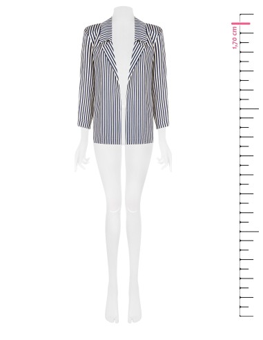 Giacca Blazer Ampia E Aperta In Misto Viscosa A Righe Rinascimento ...