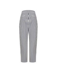Pantaloni Palazzo A Righe In Misto Lino E Viscosa Con Pannello Asim... 2