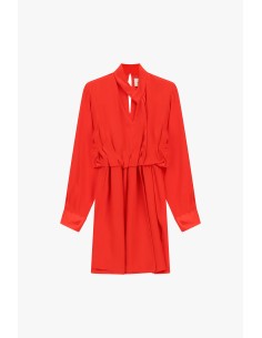 Vestido curto com decote cruzado e mangas compridas Dixie