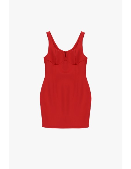Vestido Curto Com Corpete Estruturado E Alças Dixie