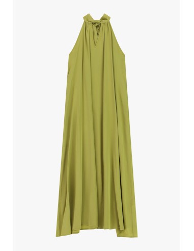 Vestido longo tipo slip com decote amarrado Dixie