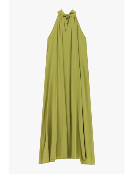 Vestido longo tipo slip com decote amarrado Dixie