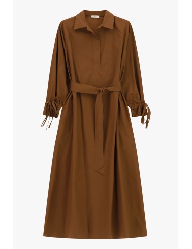 Vestido Longo Com Cinto E Mangas Franzidas Dixie