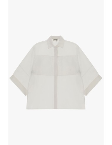 Camisa Oversize Transparente com Mangas Três-Quartos Dixie