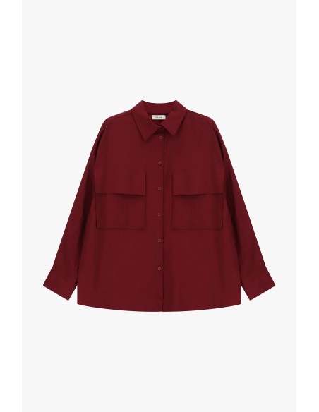 Camisa oversize com bolsos aplicados frontais Dixie