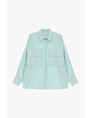 Camisa Oversize com Bolsos Aplicados Frontais Dixie