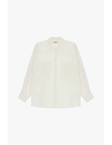 Camisa oversize com bolsos aplicados frontais Dixie